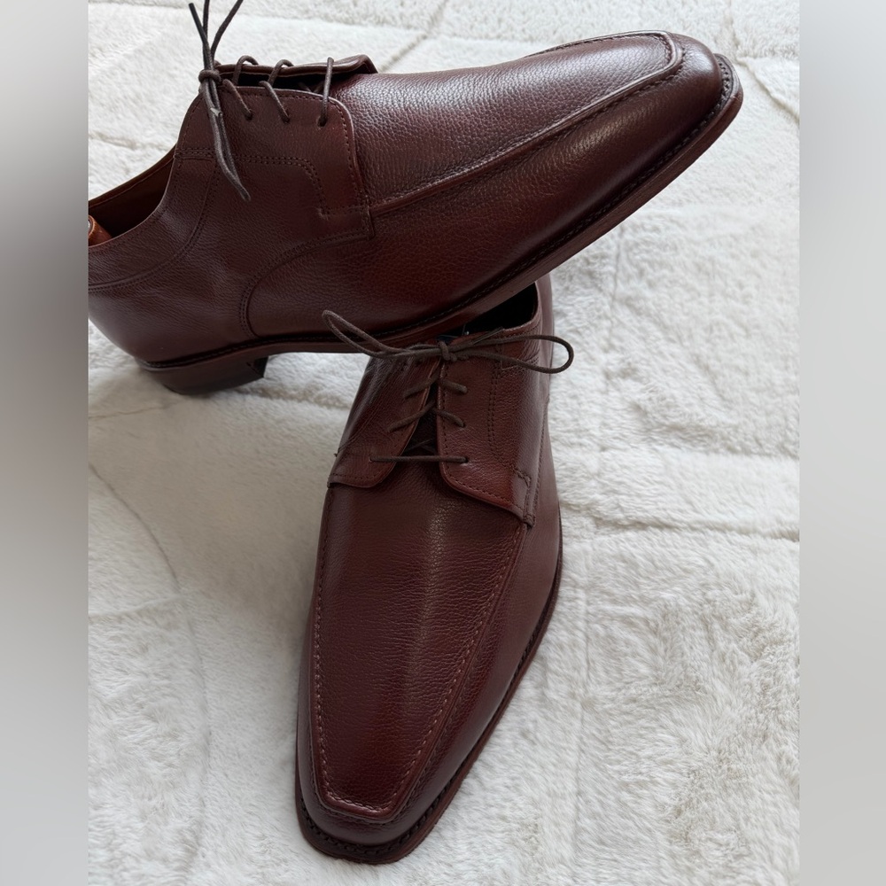 $395 Allen Edmonds Jackson Brown Lace Up Derby Oxford Leather Shoes 11 Wide - Picture 2 of 9
